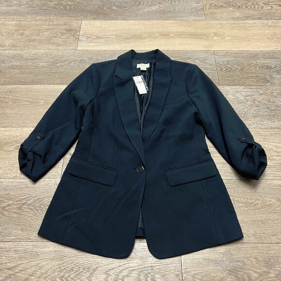 Maeve Roll-Sleeve Blazer-Black-NWT Size 6 - Picture 2 of 13